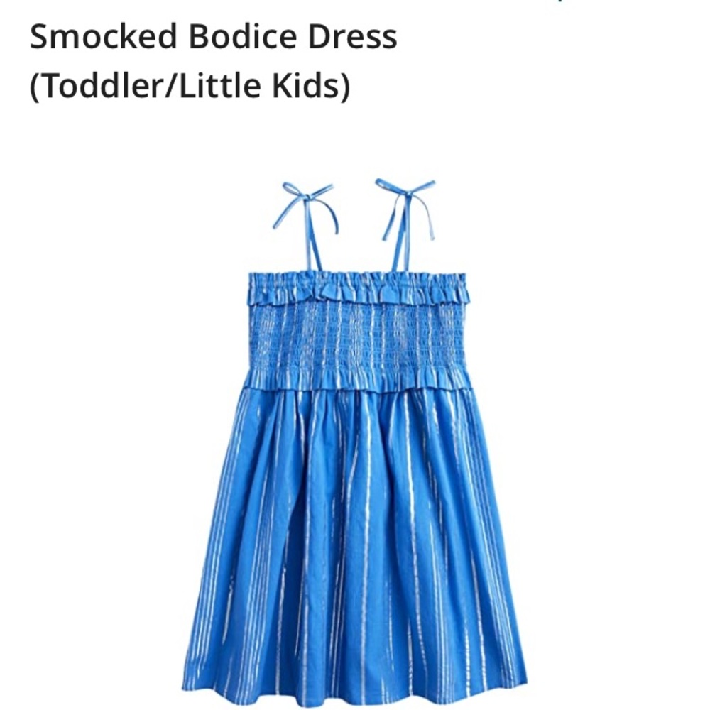 J. Crew striped blue & silver smocked dress - Sz 2